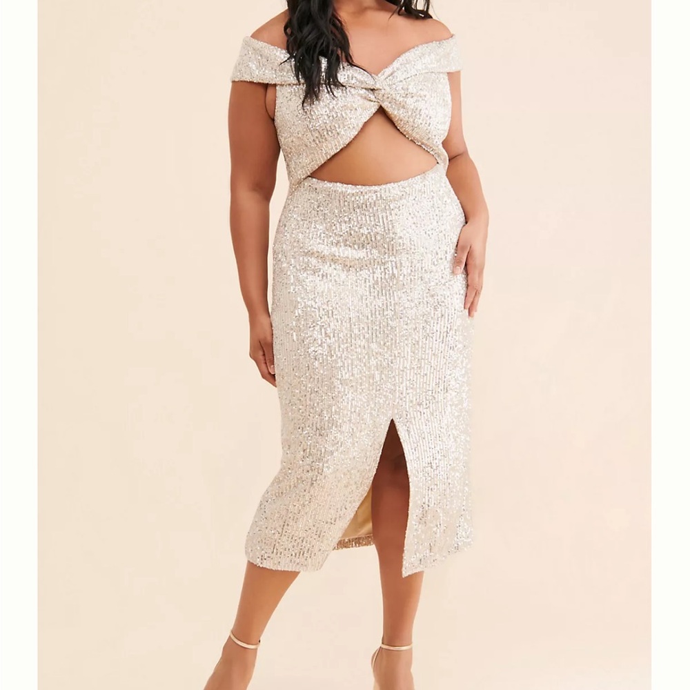 Anthropology Awaylee Mae Sequin Midi Dress